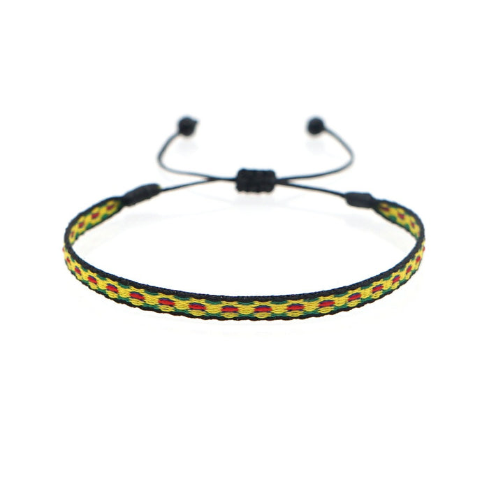 Pulsera tejida hecha a mano pura con correa tejida de estilo bohemio
