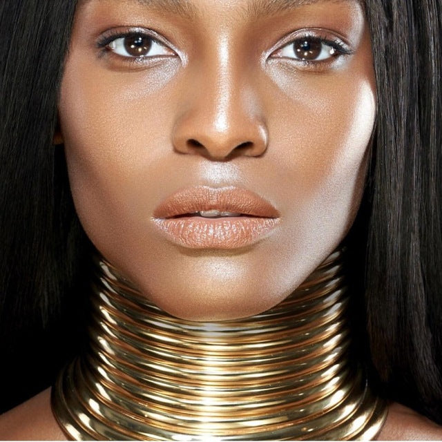 Statement Choker Necklace For Women Adjusted Leather Torques Collar Necklace African Vintage Jewelry