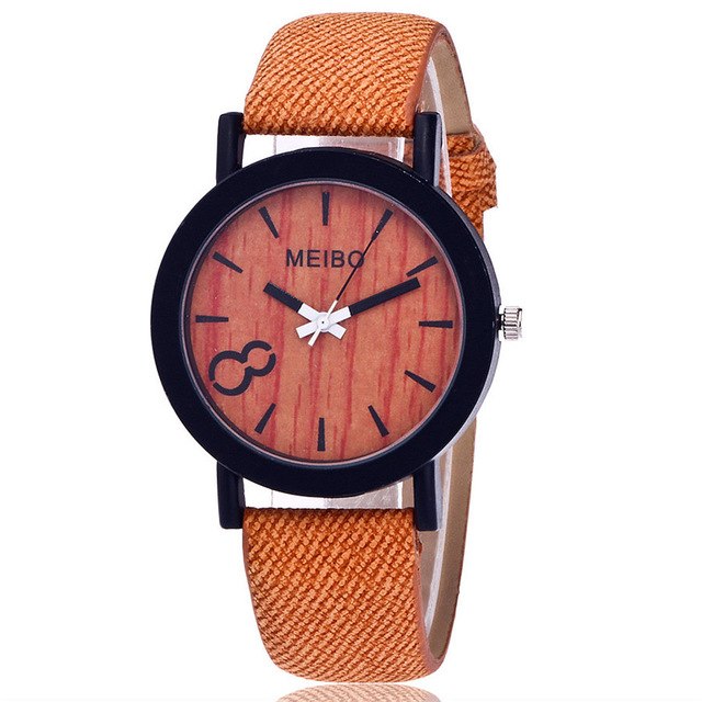 MEIBO Modeling Wooden Quartz Mens Watch Casual Wooden Color Leather Watch - eZthings USA WE SORT ALL THE CRAZIEST GADGETS, GIZMOS, TOYS & TECHNOLOGY, SO YOU DON'T HAVE TO.