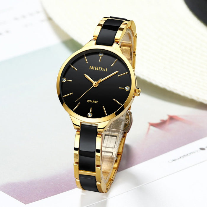 NIBOSI Luxury Ceramic Bracelet Watches Ladies Creative Quartz Watch For Women Female Clock Relogio Feminino Montre Femme 2330 - eZthings USA WE SORT ALL THE CRAZIEST GADGETS, GIZMOS, TOYS & TECHNOLOGY, SO YOU DON'T HAVE TO.