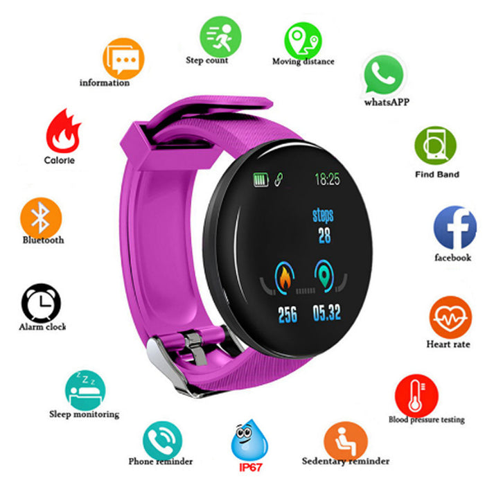 eThings D18 Smart Bracelet Color Round Screen Heart Rate Blood Pressure Sleep Monitoring Pedometer Sports Encyclopedia Star Smart Watch - eZthings USA WE SORT ALL THE CRAZIEST GADGETS, GIZMOS, TOYS & TECHNOLOGY, SO YOU DON'T HAVE TO.