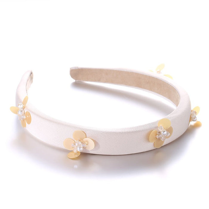 Fashionable handmade pearl flower headband