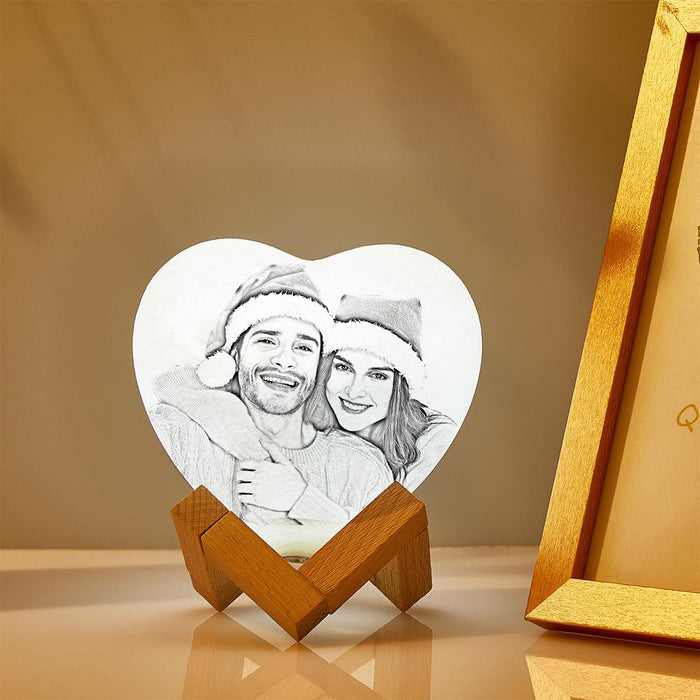 Customized Heart Shaped Photo Moon Lamp