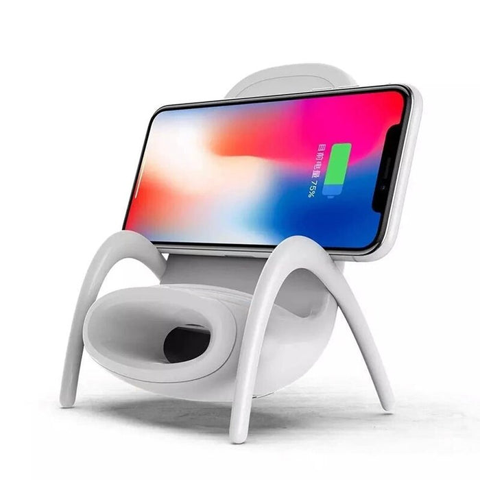 eThings Portable Mini Chair Wireless Charger Supply For All Phones Multipurpose Phone Stand With Musical Speaker Function Charger - eZthings USA WE SORT ALL THE CRAZIEST GADGETS, GIZMOS, TOYS & TECHNOLOGY, SO YOU DON'T HAVE TO.