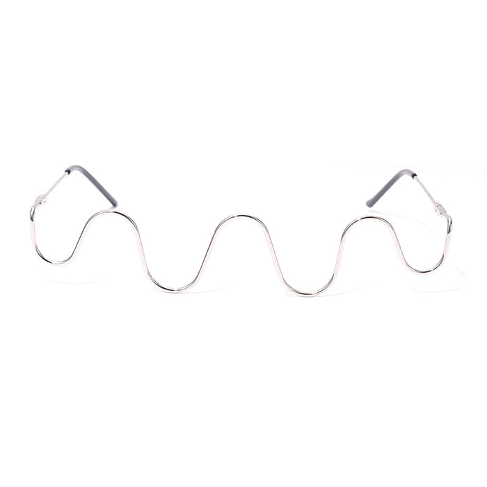 Nuevas gafas de moda hechas a mano con diamantes de media montura, gafas decorativas con ondas de Metal a la moda para mujer sin pieza 