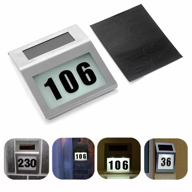Solar LED Address Sign – Stainless Steel House Number Light with White LEDs, Waterproof, Customizable Numbers & Letters, Auto On/Off, 7.86 x 7.07 Inches - eZthings USA WE SORT ALL THE CRAZIEST GADGETS, GIZMOS, TOYS & TECHNOLOGY, SO YOU DON'T HAVE TO.