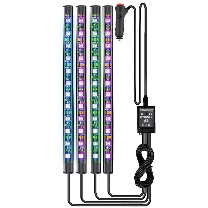 Car Interior RGB Lights 4-Pack w/ Remote