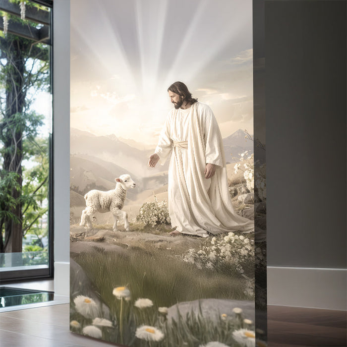Jesus Protects The Lamb From Wolves Faith Wall Art XII