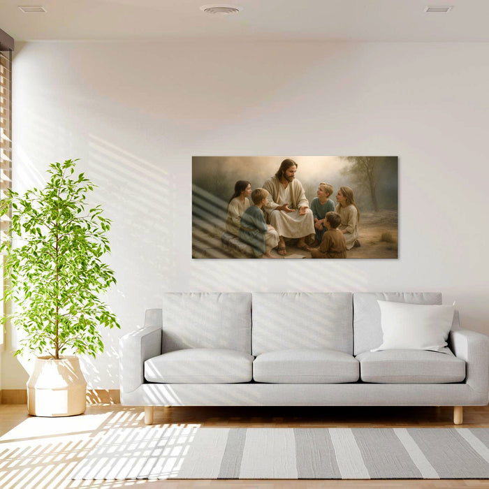 Jesus with Children Faith Wall Art III