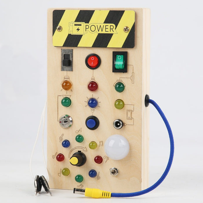 Montessori Busy Board Sensory Toys Wooden with LED Light Switch Control Board Travel Activities Kids Games for 2-4 Years Old - eZthings USA WE SORT ALL THE CRAZIEST GADGETS, GIZMOS, TOYS & TECHNOLOGY, SO YOU DON'T HAVE TO.
