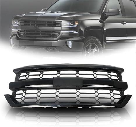 Front Bumper Upper Grille Grill Compatible with Chevrolet Silverado 1500 2016-2018 (Black) - eZthings USA WE SORT ALL THE CRAZIEST GADGETS, GIZMOS, TOYS & TECHNOLOGY, SO YOU DON'T HAVE TO.