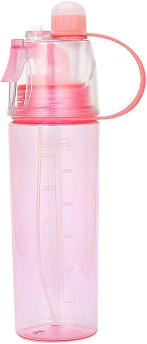 2-Pack Hydration Water Bottle with Spray Mist 600ML