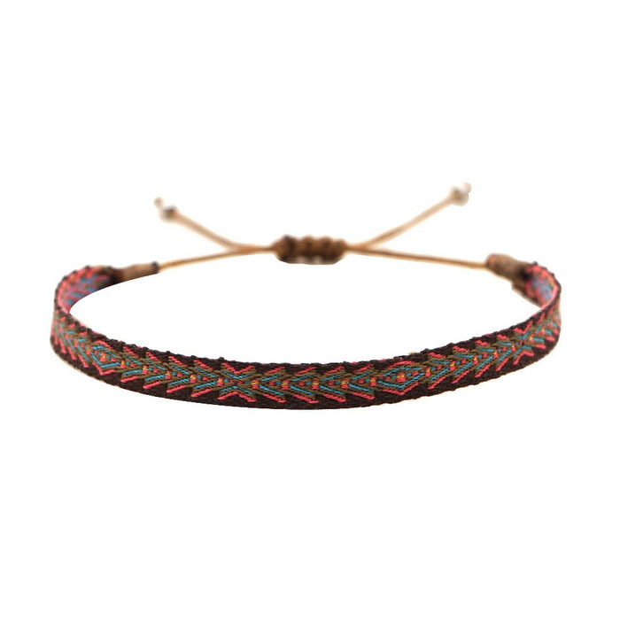 Pulsera tejida hecha a mano pura con correa tejida de estilo bohemio