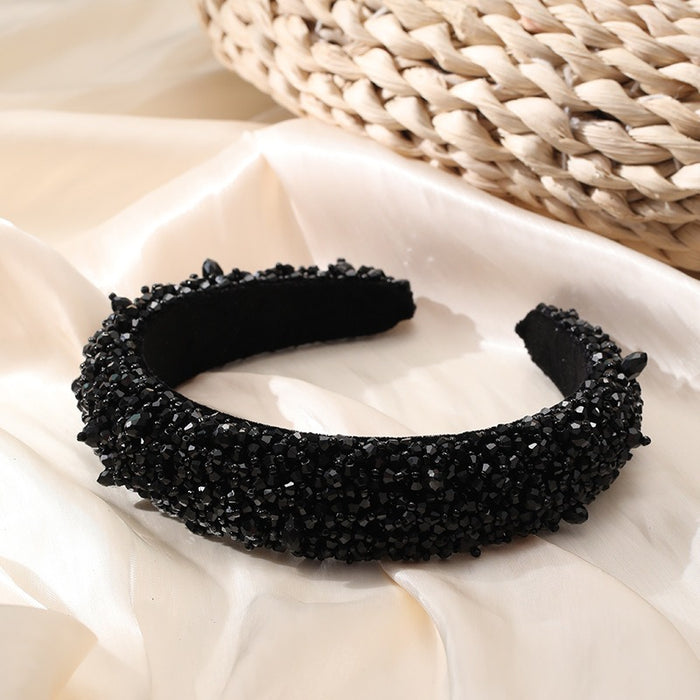 Crystal handmade beaded women's wide brimmed hair accessories