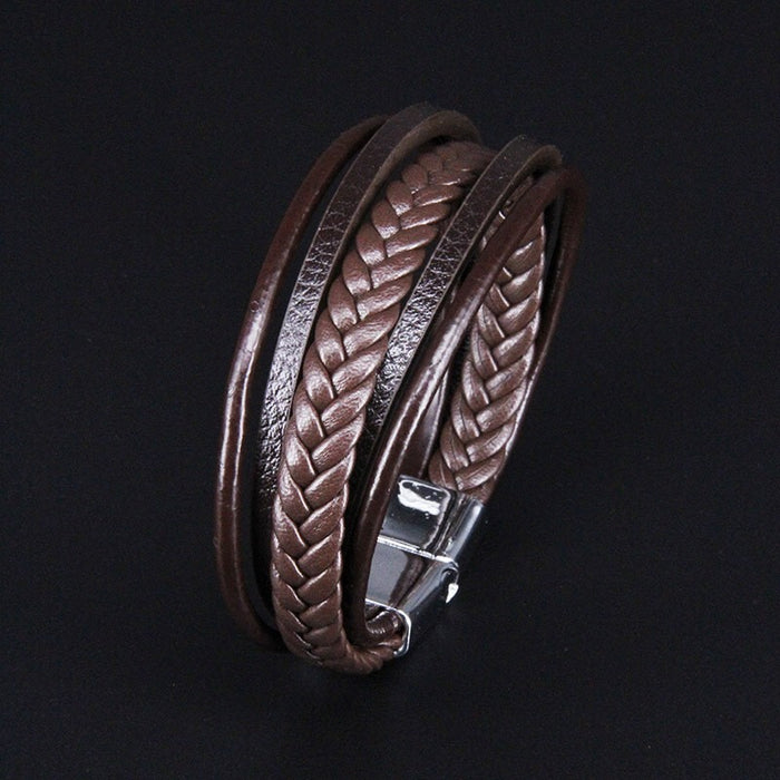 Multi layer handmade woven bracelet for men, European and American jewelry, leather rope magnetic suction vintage bracelet - eZthings USA WE SORT ALL THE CRAZIEST GADGETS, GIZMOS, TOYS & TECHNOLOGY, SO YOU DON'T HAVE TO.