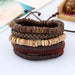 European and American minimalist retro set bracelet DIY woven cowhide bracelet coconut shell bracelet men's hemp rope leather br - eZthings USA WE SORT ALL THE CRAZIEST GADGETS, GIZMOS, TOYS & TECHNOLOGY, SO YOU DON'T HAVE TO.