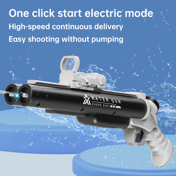 Double tube electric water gun outdoor water play and war toy - eZthings USA WE SORT ALL THE CRAZIEST GADGETS, GIZMOS, TOYS & TECHNOLOGY, SO YOU DON'T HAVE TO.