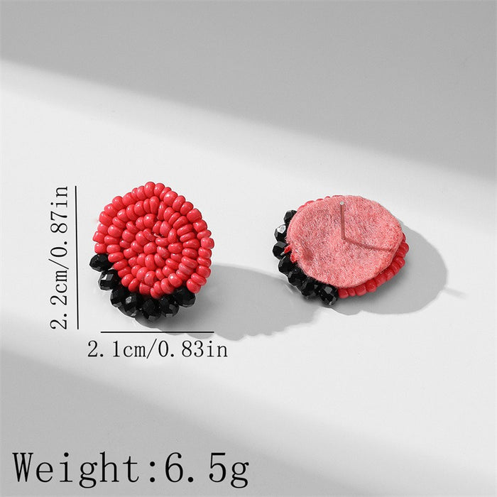 Fashionable geometric crystal handmade rice bead earrings - eZthings USA WE SORT ALL THE CRAZIEST GADGETS, GIZMOS, TOYS & TECHNOLOGY, SO YOU DON'T HAVE TO.