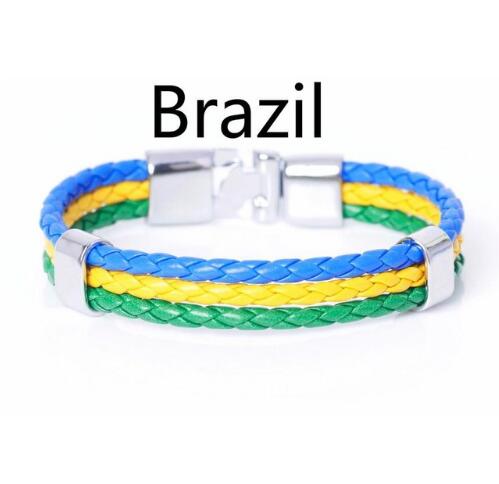 National Flag Leather Bracelets Sports Football Fans Jewelry - eZthings USA WE SORT ALL THE CRAZIEST GADGETS, GIZMOS, TOYS & TECHNOLOGY, SO YOU DON'T HAVE TO.