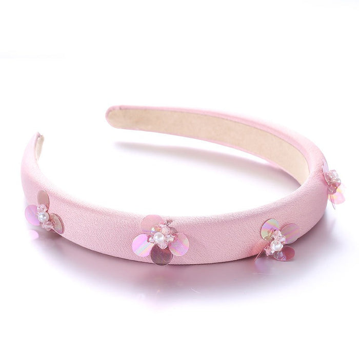 Fashionable handmade pearl flower headband