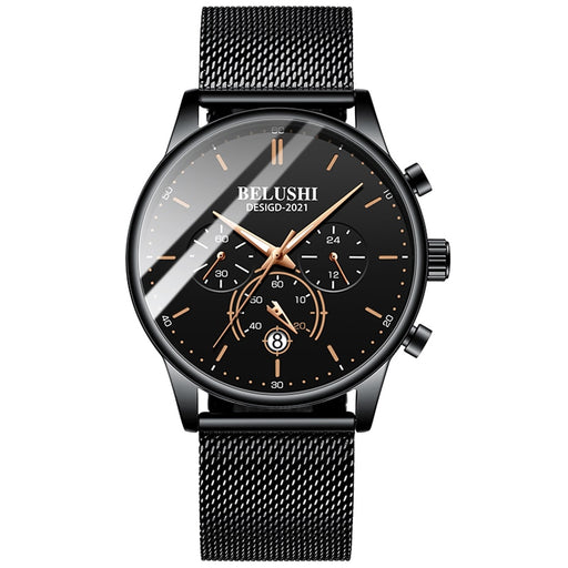 BELUSHI Watch Men Luxury Brand Famous Male Watch Black Watches Ultra Thin Milan Belt Stainless Steel Quartz Men Wrist Watch - eZthings USA WE SORT ALL THE CRAZIEST GADGETS, GIZMOS, TOYS & TECHNOLOGY, SO YOU DON'T HAVE TO.