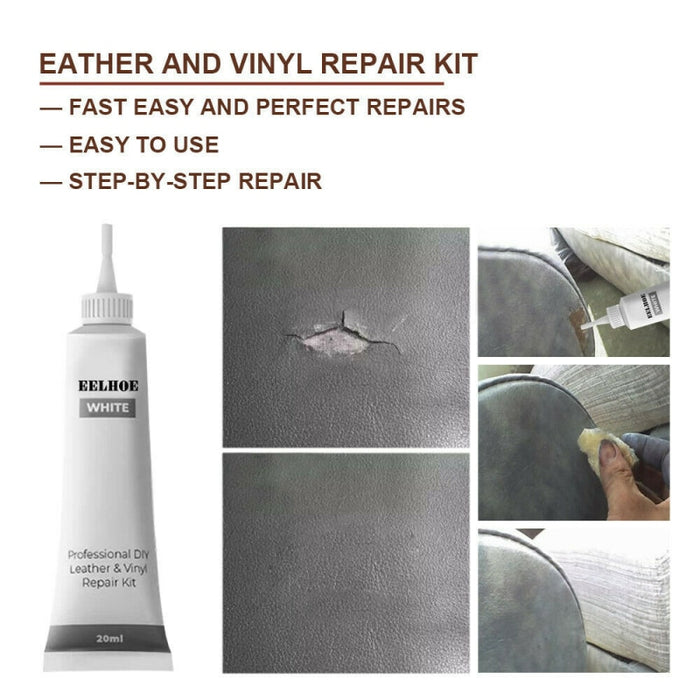 Gel de reparación de cuero blanco para asiento de coche, 1 Uds., 20 Ml, cuero para el hogar, Gel de Color complementario, paneles de instrumentos para asiento de coche, crema de reparación de sofás