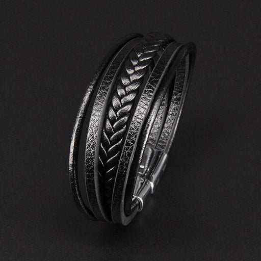 Multi layer handmade woven bracelet for men, European and American jewelry, leather rope magnetic suction vintage bracelet - eZthings USA WE SORT ALL THE CRAZIEST GADGETS, GIZMOS, TOYS & TECHNOLOGY, SO YOU DON'T HAVE TO.