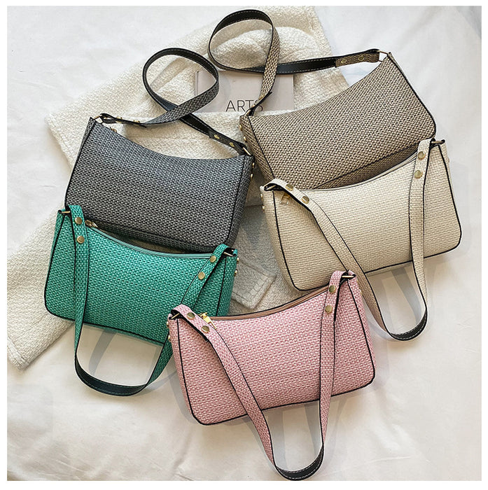 New French Underarm Bag Female Ins Niche Design High-End All-Match Texture One-Shoulder Soft Leather Baguette Bag