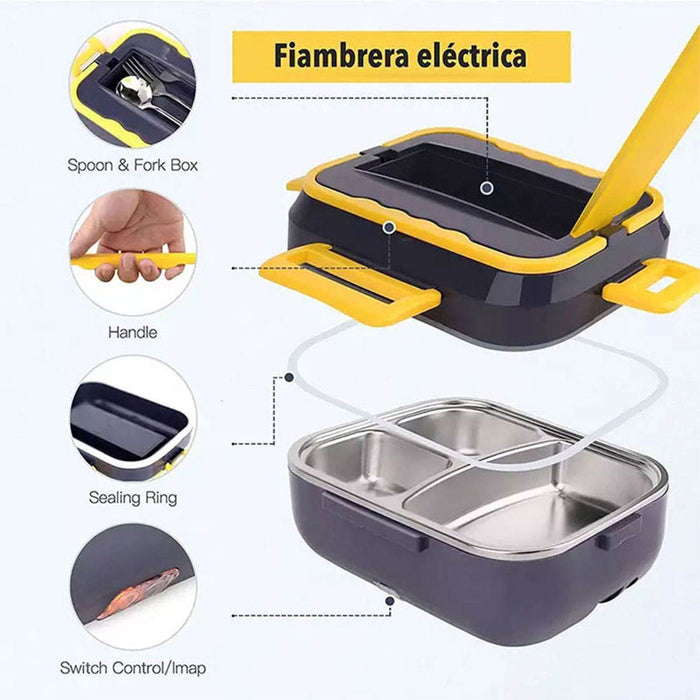 Kitchen ware 1.5L Cookware Sets Heater Portable Electric Lunch Boxes stainless steel Container with Insulation Bag for Car Truck - eZthings USA WE SORT ALL THE CRAZIEST GADGETS, GIZMOS, TOYS & TECHNOLOGY, SO YOU DON'T HAVE TO.