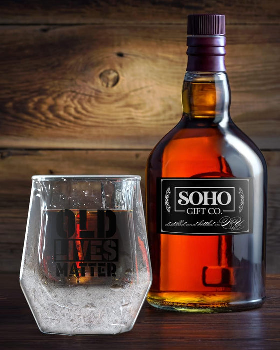 Freezer Whiskey Glass Gift for Old Dads and Grandads - Funny 7oz Insulated Frozen Drinking Glass, Gift for Uncle, Grandpa or any Dear Old Chap (Christmas, Birthday or Retirement)