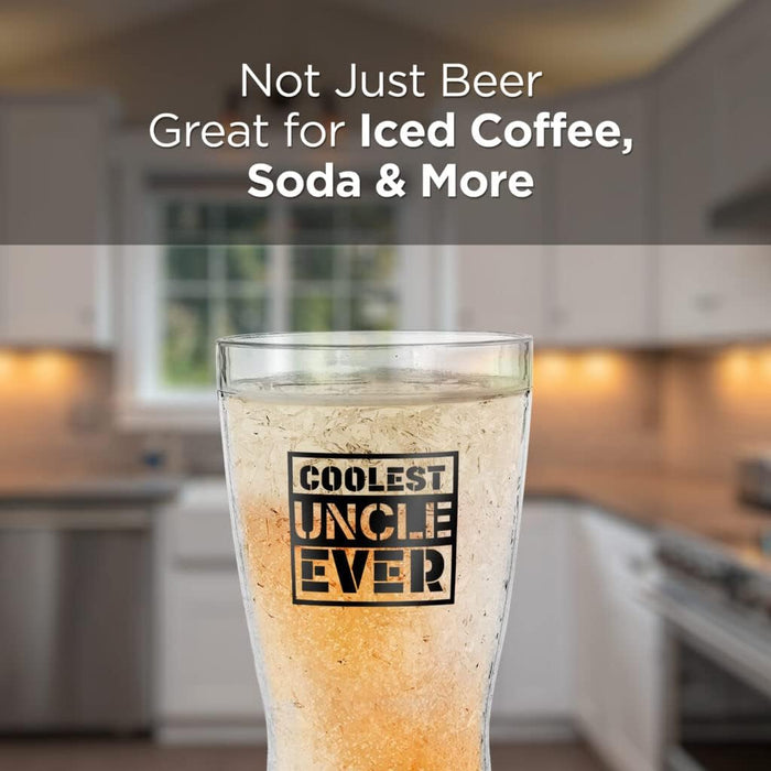 Freezer Cup Golfing Gift for - Freezable Ice-Gel Chiller Mug for Beer/Iced Cold Drinks - Insulated 14oz Frozen Drinking Glass for Men who Golf (Gift Boxed)
