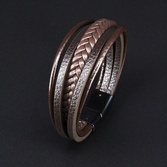 Multi layer handmade woven bracelet for men, European and American jewelry, leather rope magnetic suction vintage bracelet - eZthings USA WE SORT ALL THE CRAZIEST GADGETS, GIZMOS, TOYS & TECHNOLOGY, SO YOU DON'T HAVE TO.