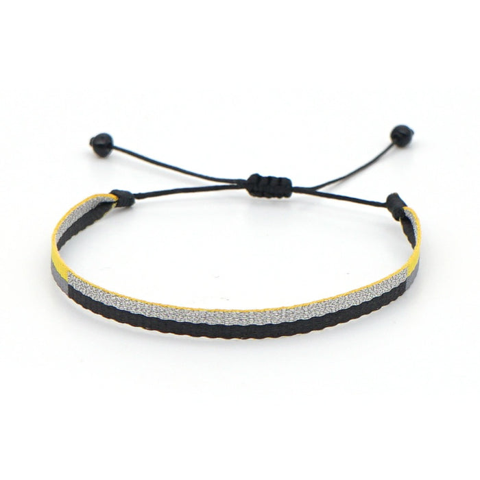Pulsera tejida hecha a mano pura con correa tejida de estilo bohemio