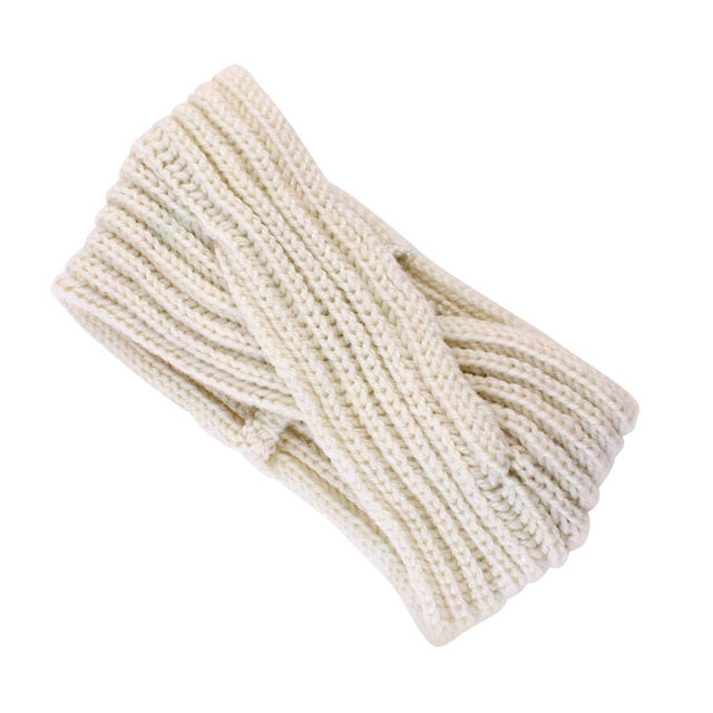 1pc Girl Cross twist warm wool hair band For women Hair accessories Fashion Handmade Crochet Knitted headband Winter Headwrap