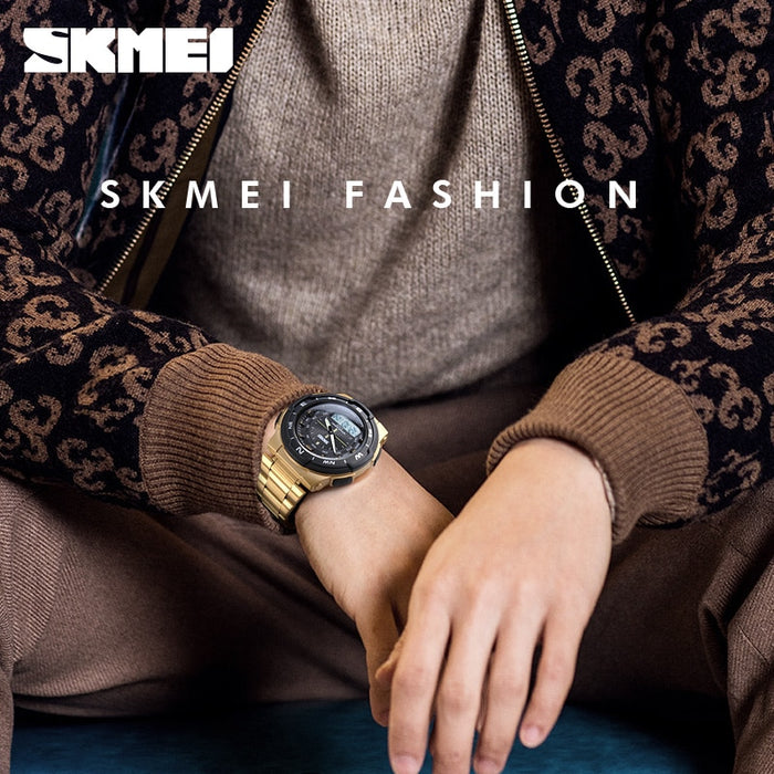 SKMEI 1370 Men Watch Fashion Quartz Sports Watches Stainless Steel Strap Men Watches Top Brand Luxury Business Waterproof Wrist Watch - eZthings USA WE SORT ALL THE CRAZIEST GADGETS, GIZMOS, TOYS & TECHNOLOGY, SO YOU DON'T HAVE TO.