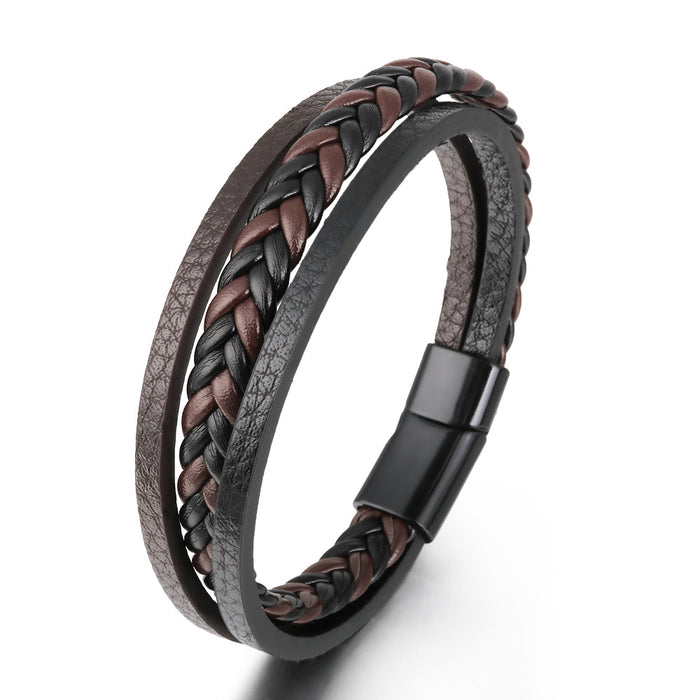 Original New Vintage Leather Rope Braided Bracelet Ethnic Wind Magnetic Buckle Men's Bracelet - eZthings USA WE SORT ALL THE CRAZIEST GADGETS, GIZMOS, TOYS & TECHNOLOGY, SO YOU DON'T HAVE TO.
