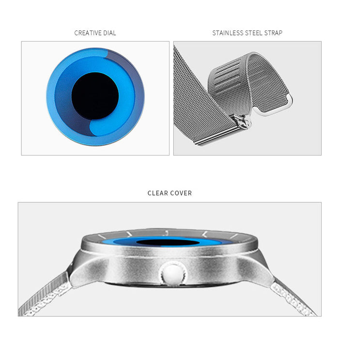 Men and women creative fashion whirlpool no pointer couple watch - eZthings USA WE SORT ALL THE CRAZIEST GADGETS, GIZMOS, TOYS & TECHNOLOGY, SO YOU DON'T HAVE TO.