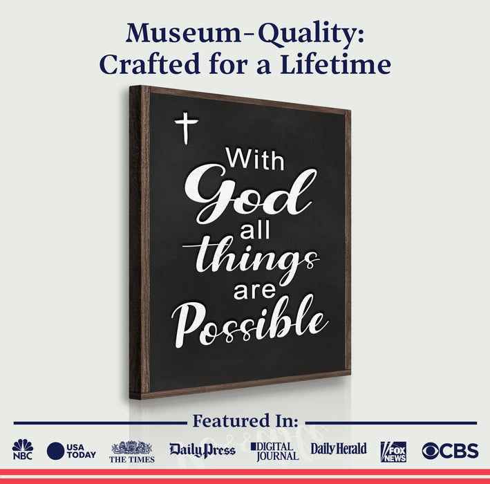 With God All Things Are Possible Faith Sign V
