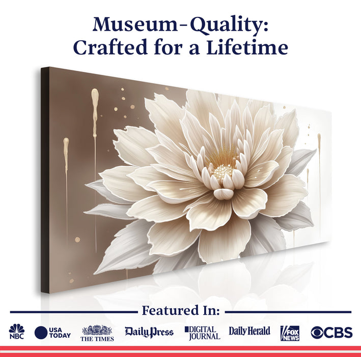 Single Beige Flower Abstract Wall Art