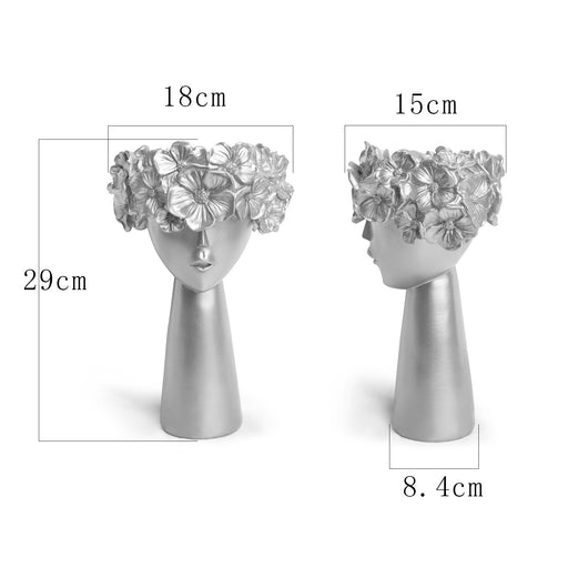 Silver flowerpot home resin ornaments - eZthings USA WE SORT ALL THE CRAZIEST GADGETS, GIZMOS, TOYS & TECHNOLOGY, SO YOU DON'T HAVE TO.