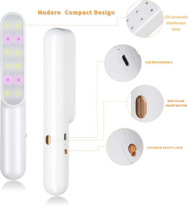 Professional UV-C Light - Green Cleaning - Chemical Free (White) - eZthings USA WE SORT ALL THE CRAZIEST GADGETS, GIZMOS, TOYS & TECHNOLOGY, SO YOU DON'T HAVE TO.