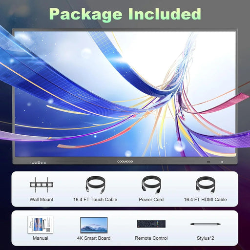 REHISK COOLHOOD 65" 4K Smart Whiteboard (Touchscreen, Android 13, Wireless Sharing, App Ecosystem) - eZthings USA WE SORT ALL THE CRAZIEST GADGETS, GIZMOS, TOYS & TECHNOLOGY, SO YOU DON'T HAVE TO.