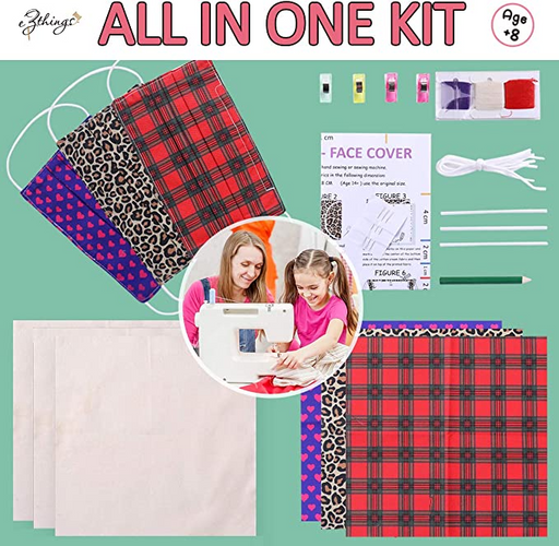 Breathable Fabric face Mask - DIY Sewing Patterns Material Crafts Set & Templates for Custom Face Covers - eZthings USA WE SORT ALL THE CRAZIEST GADGETS, GIZMOS, TOYS & TECHNOLOGY, SO YOU DON'T HAVE TO.
