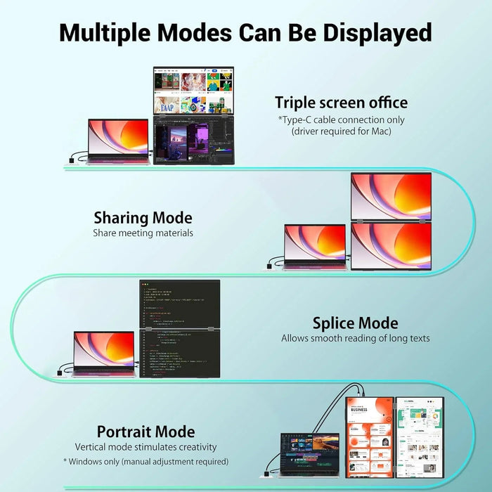 InnoView Foldable 18.5" Dual Monitor-INVPM509 - eZthings USA WE SORT ALL THE CRAZIEST GADGETS, GIZMOS, TOYS & TECHNOLOGY, SO YOU DON'T HAVE TO.
