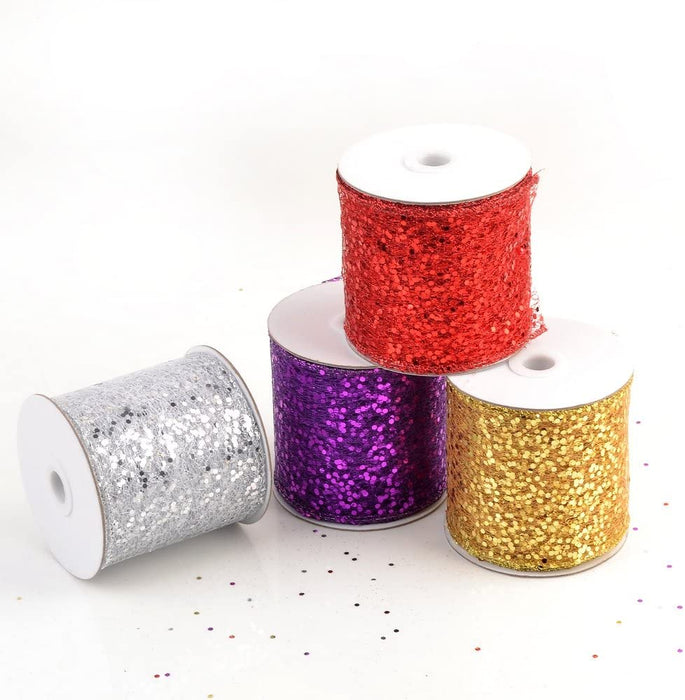 eZthings® Decorative Designer Sparkly Sheer Fabric Ribbons for Party Decor and Gift Baskets (10 Yard, Gold(3.5" Width)) - eZthings USA WE SORT ALL THE CRAZIEST GADGETS, GIZMOS, TOYS & TECHNOLOGY, SO YOU DON'T HAVE TO.