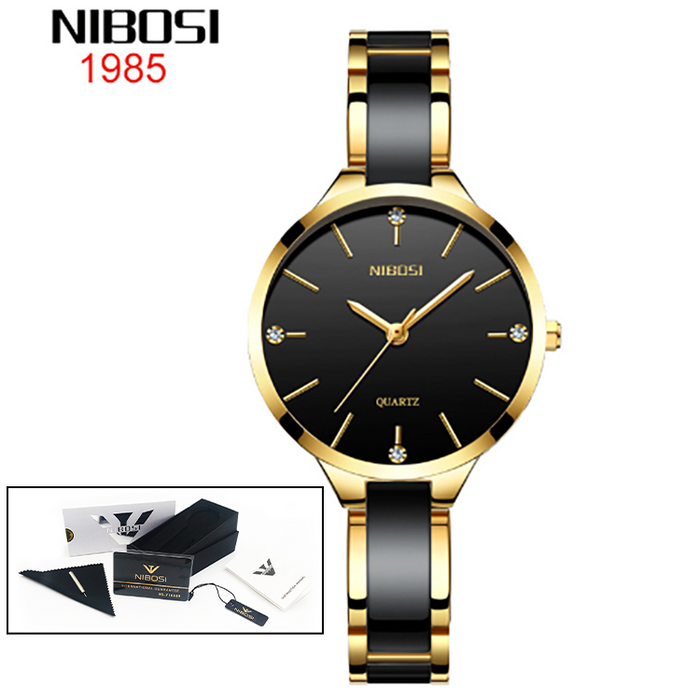 NIBOSI Luxury Ceramic Bracelet Watches Ladies Creative Quartz Watch For Women Female Clock Relogio Feminino Montre Femme 2330 - eZthings USA WE SORT ALL THE CRAZIEST GADGETS, GIZMOS, TOYS & TECHNOLOGY, SO YOU DON'T HAVE TO.