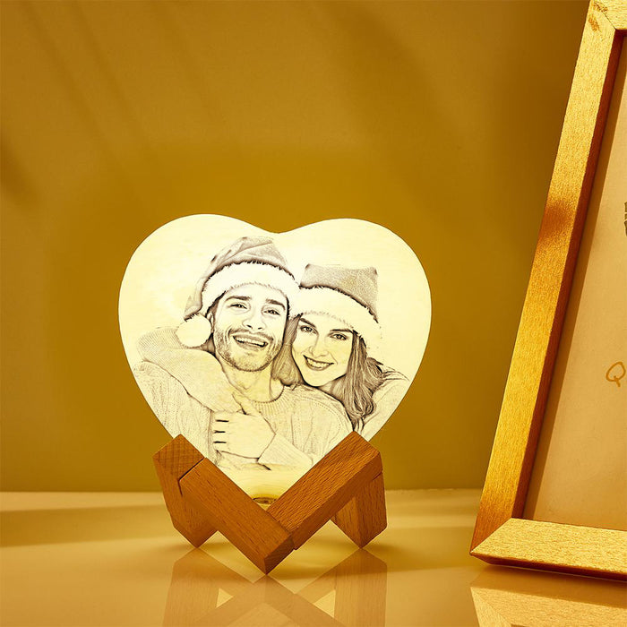 Customized Heart Shaped Photo Moon Lamp