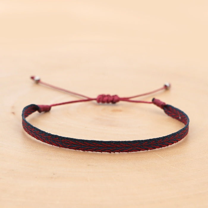 Pulsera tejida hecha a mano pura con correa tejida de estilo bohemio