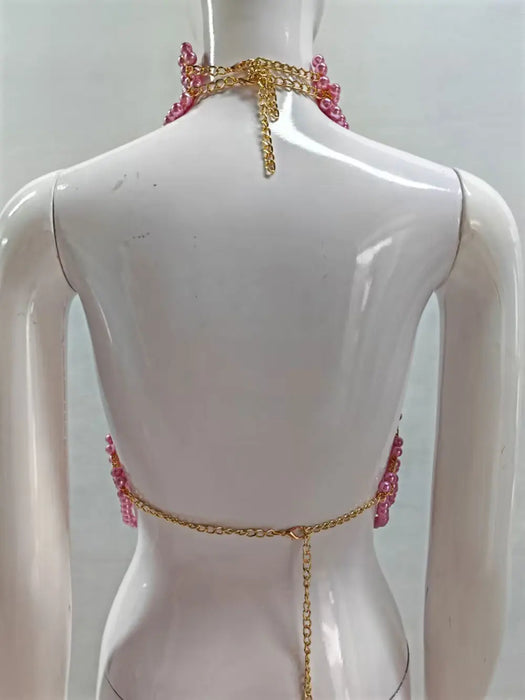 Piled collar pure handmade woven adjustable small vest for women