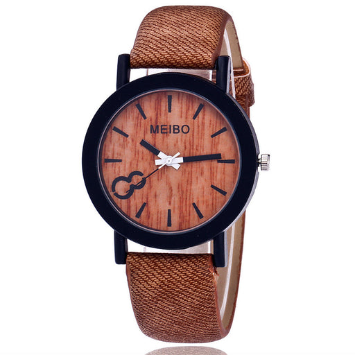 MEIBO Modeling Wooden Quartz Mens Watch Casual Wooden Color Leather Watch - eZthings USA WE SORT ALL THE CRAZIEST GADGETS, GIZMOS, TOYS & TECHNOLOGY, SO YOU DON'T HAVE TO.